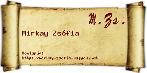 Mirkay Zsófia névjegykártya