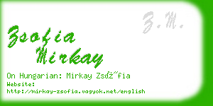 zsofia mirkay business card